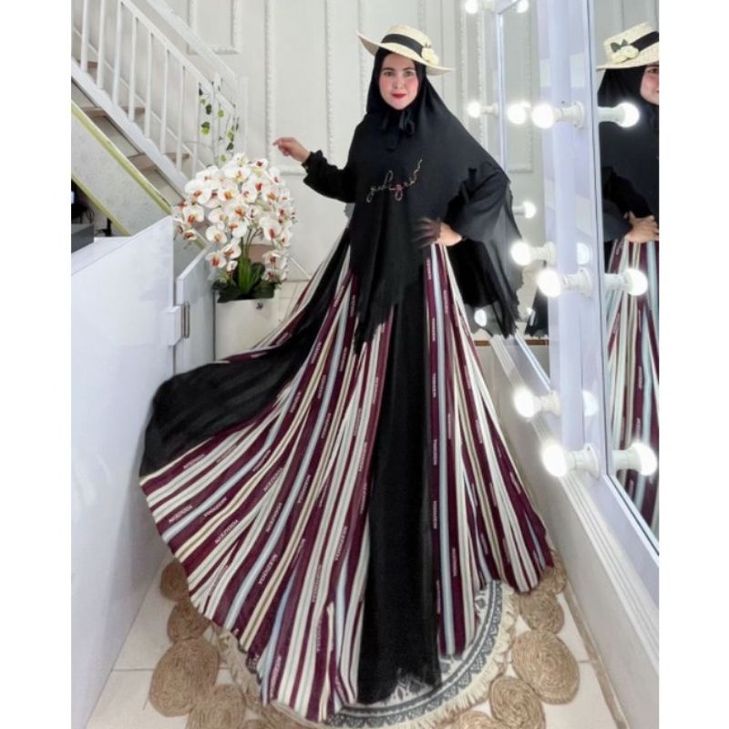 ZALIKA ORI PREMIUM BY YODIZEIN/SYARI HITAM MEWAH/BUSANA MUSLIM/SYARI SULTAN/BAJU LEBARAN/GAMIS KONDA