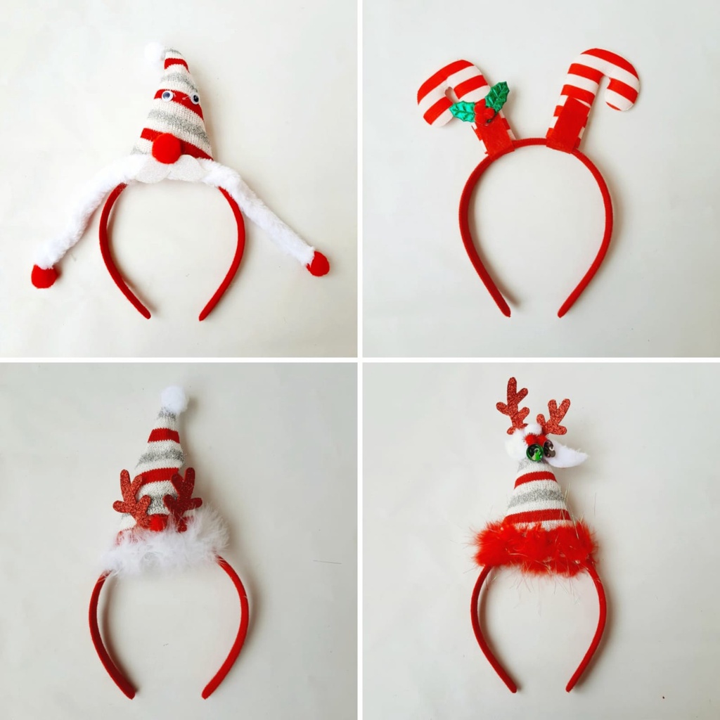 Bando Natal Tanduk Rusa Metalik Merah Kado Natal Christmas Headband Bando Rusa Natal Ornamen Kado Christmas Murah