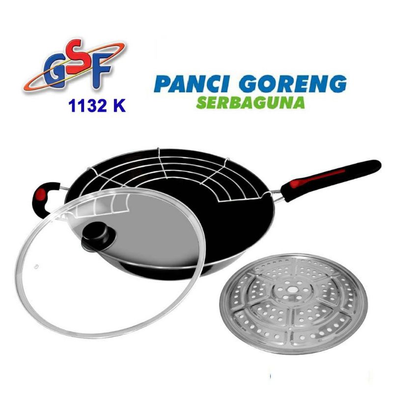 Wajan Goreng serbaguna /Wajan Plus Penyaring Minyak/Wajan Peniris Minyak
