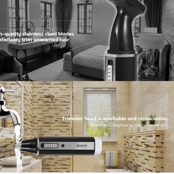 Terjangkau--Alat Cukur KEMEI KM-6630 Alat Cukur Elektrik Jenggot Kumis Bulu Hidung 4 in 1 Kemei
