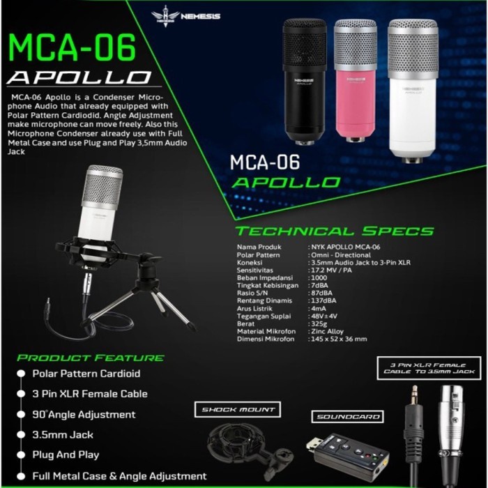 Mic Condenser Nyk Nemesis Mca-06 Apollo