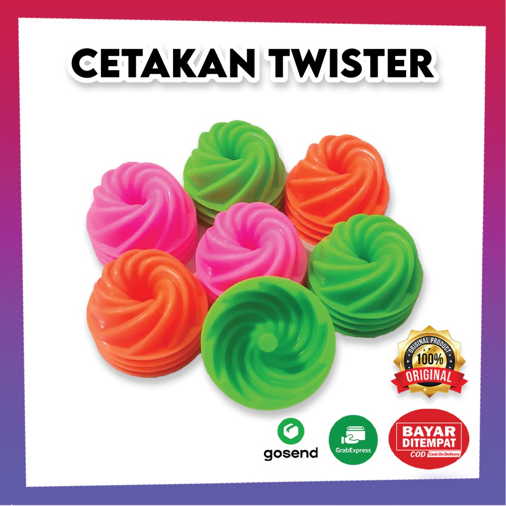 CETAKAN Kue Agar Ager Loyang Mini Cup Jelly Coklat Puding Cake Mold TWISTER Isi 12pcs Twister Mini P