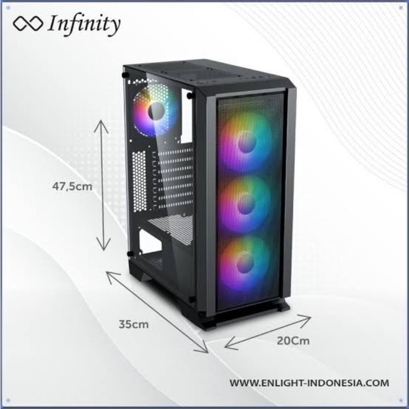 Casing PC Gaming Infinity Nebula V4 Black include 3 FAN