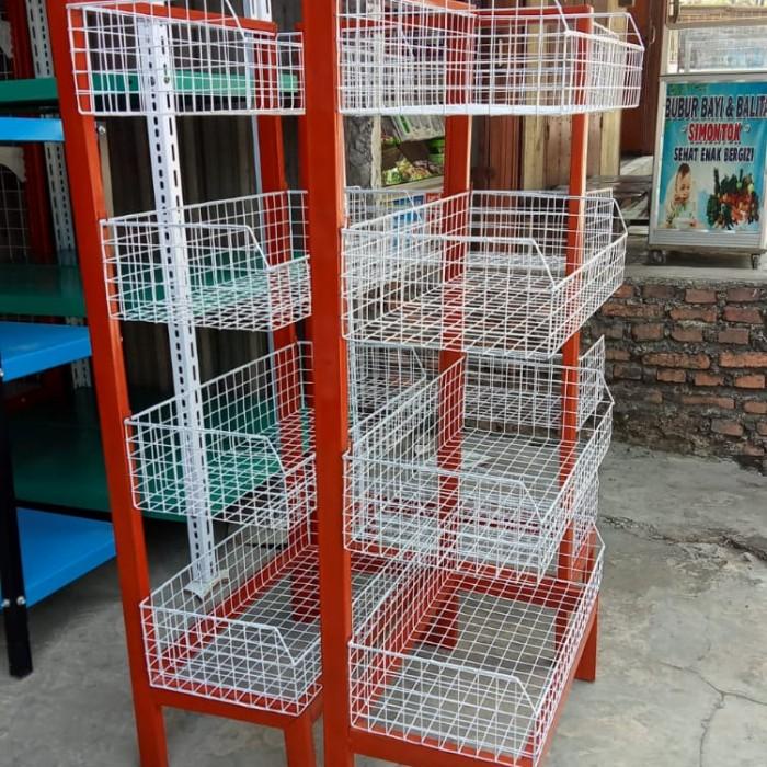 Rak ciki toko warung Chiki Snack serbaguna 4 susun murah
