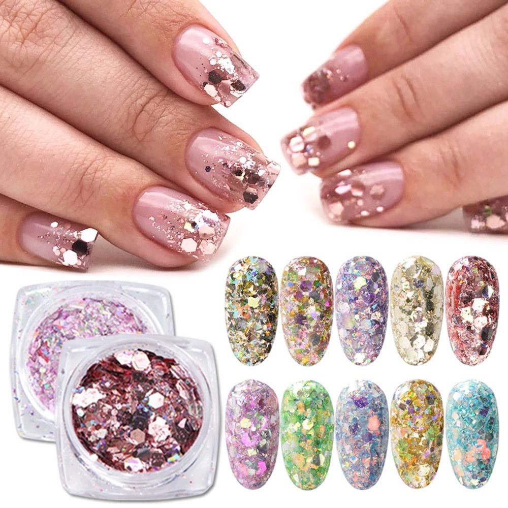 1 Botol Stiker Payet Glitter 3d Untuk Dekorasi Nail Art paling best seller