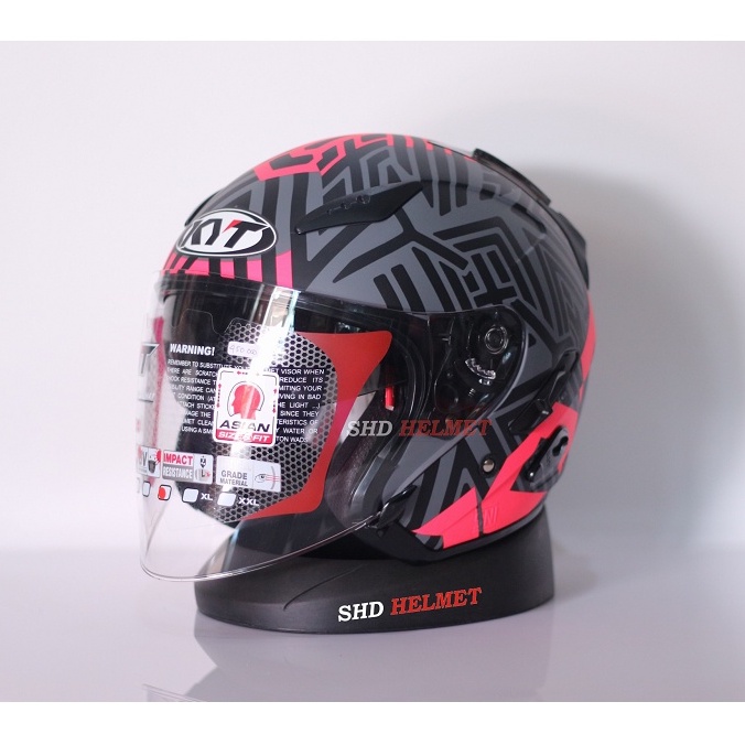 Jual Helm Half Face KYT Galaxy Flat Neon Gorilla Fuxia KYT Pink Helm