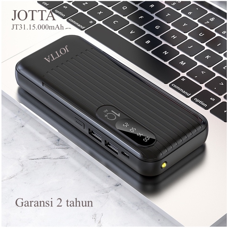 Powerbank JOTTA type JT 31 kapasitas 15.000 mah garansi 2 tahun universal For handphone xiomi ,samsung,iphone,oppo dan gadget lainya.