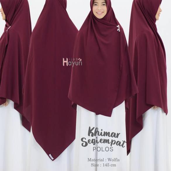 Hayuri - Segi Empat Polos [145x145 cm] Hijab Hayuri 100%