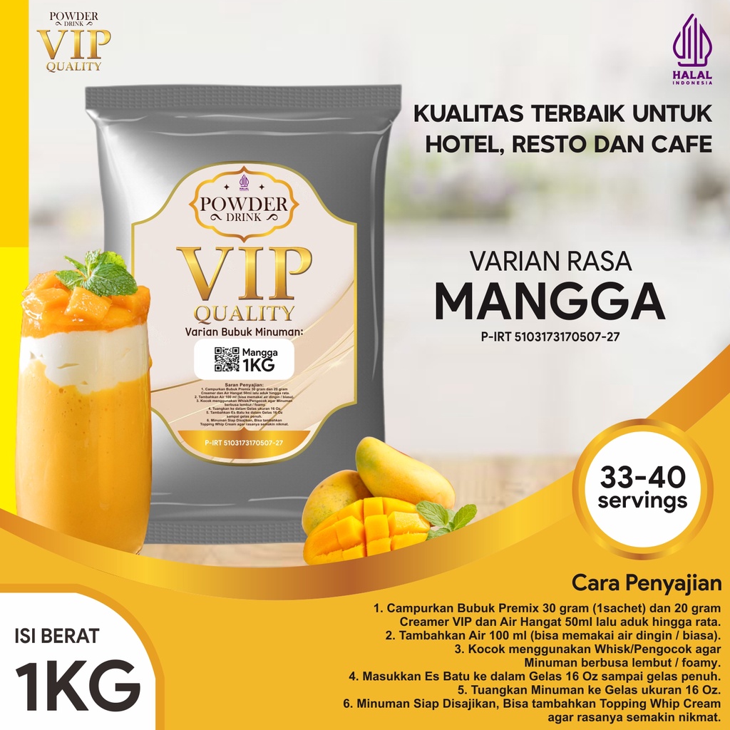 

Bubuk Minuman Kualitas VIP Rasa Mangga 1 Kg Mango Bubuk Minuman Kelas VIP Boba Drink Powder