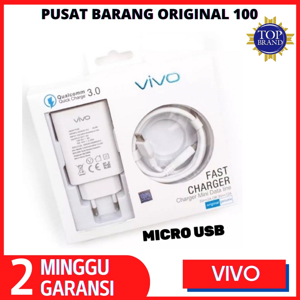Charger Original Vivo V5 V5S V7 V9 V11 V15 Pro Casan Cesan Cas MOCRO USB