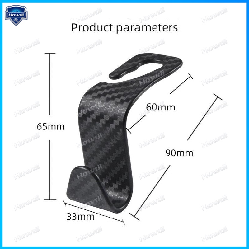 Kait Gantungan Baju / Tas / Mantel Bahan Carbon Fiber Untuk Sandaran Kepala Jok Mobil