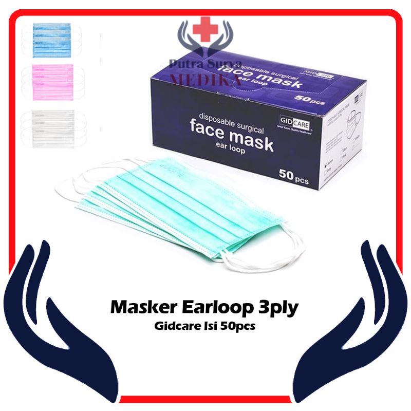 Masker Bedah 3ply Earloop Gidcare