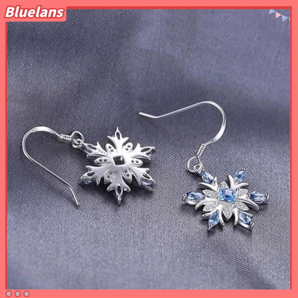 Bluelans 1 Pair Women Earrings Hook Elegant Lightweight Women Fashion Snowflake Hook Earrings