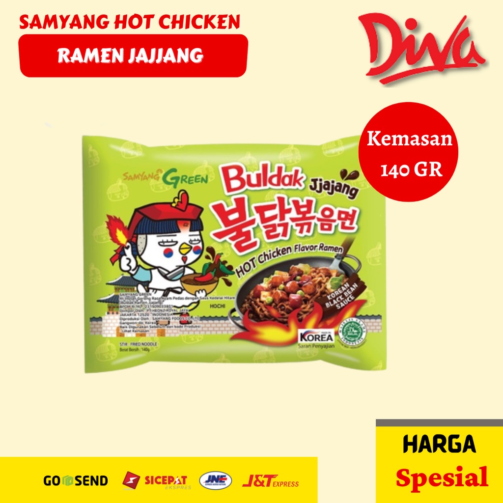 Samyang Hot Chicken Ramen 140 gr / Mie instant Korea Hijau