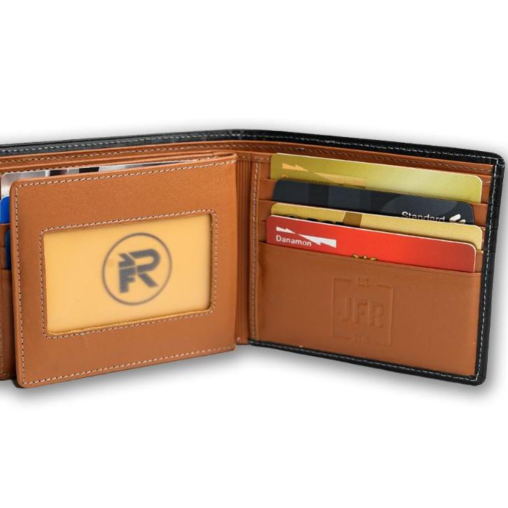 [KODE YZGZB] (BISA COD) KL017 JFR Fashion Dompet Pria Bahan Kulit Asli JS-06 Tekstur Nafa Pori Dompe