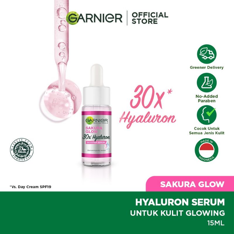 Garnier Light Complete Vitamin C 30x Booster Serum 15ml | Garnier Sakura White Hyaluron 30x Booster 15ml