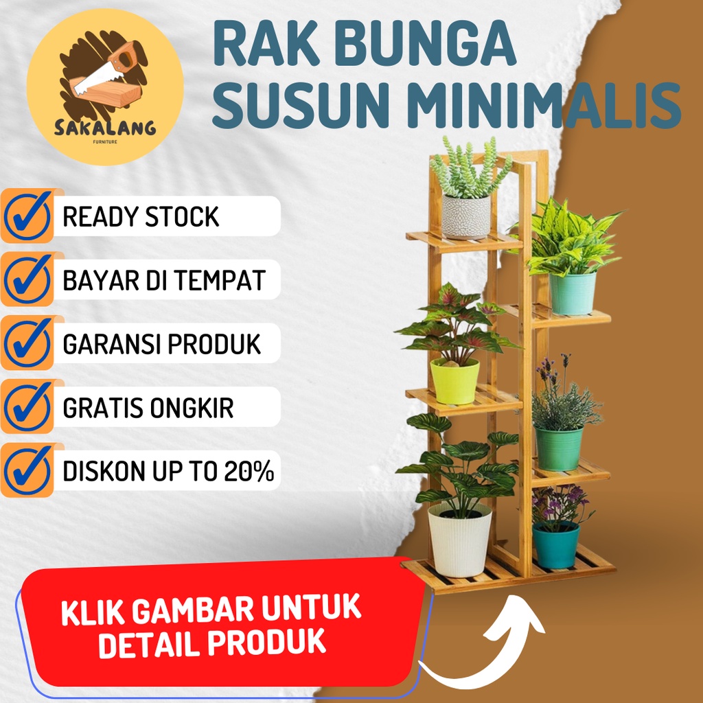 Jual Rak Pot Bunga Susun Tanaman Hias Dekorasi Rumah Ruang Tamu Outdor