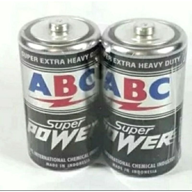 Jual Baterai ABC Super Power R20 Jumbo/ size D 1,5V (isi 2pcs) Shopee