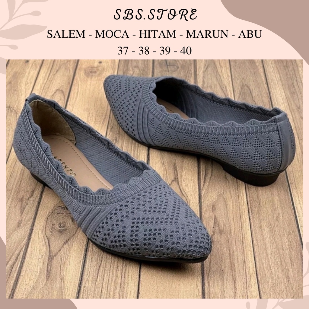 Sepatu Flat Wanita Rajut Import/Sandal Balet Pesta Terbaru