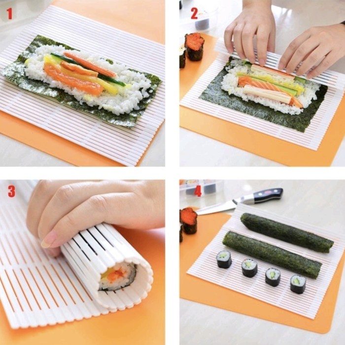 PUTIH-SUSHI Roller Alas Gulung Tikar Penggulung Sushi Makisu Mat Roll