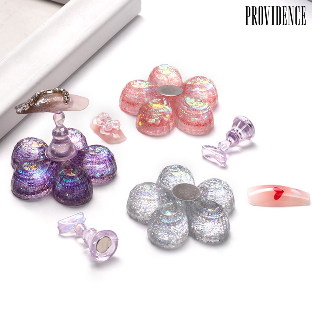 Providence 1 Set Stand Holder Kuku Palsu Bahan Resin Untuk Display / Latihan Nail Art DIY