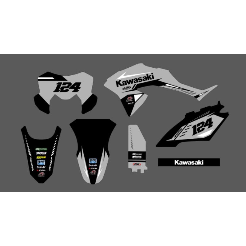 DECAL KLX 150 BF ORANGE WHITE