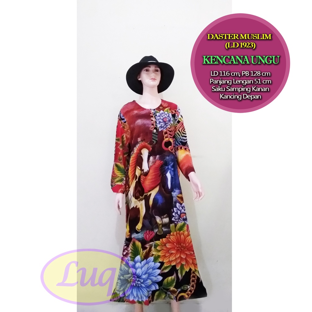 Daster Muslim Batik Kencana Ungu LD 1923