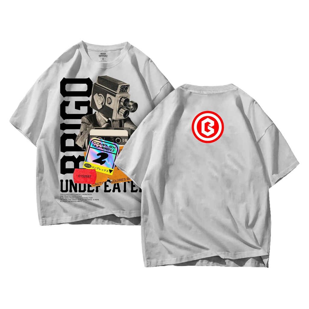 BRIGO Kaos Oversize UNDIFEATED FRONT II Kaos Oversize Print DTF II Kaos Jumbo Size Pria &amp; Wanita