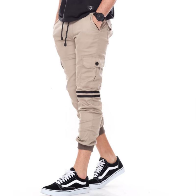 Celana jogger cargo strip unisex SUAPPAREL.CO