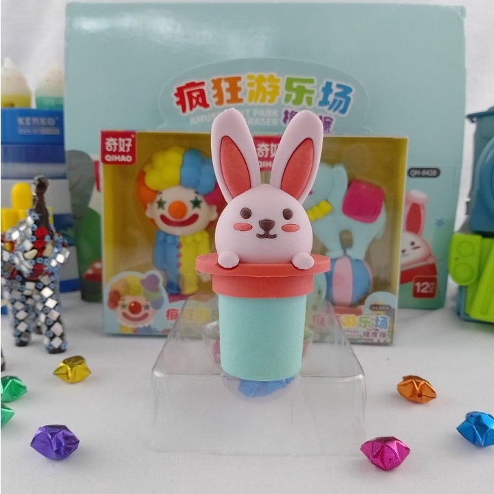 PENGHAPUS BESAR BENTUK BADUT SIRKUS IMUT LUCU 8X6CM 1 BOX EDISI KHUSUS HAPUSAN STIP KARAKTER CLOWN CIRCUS GAJAH KELINCI IMUT LUCU KUALITAS PREMIUM HARGA TERJANGKAU