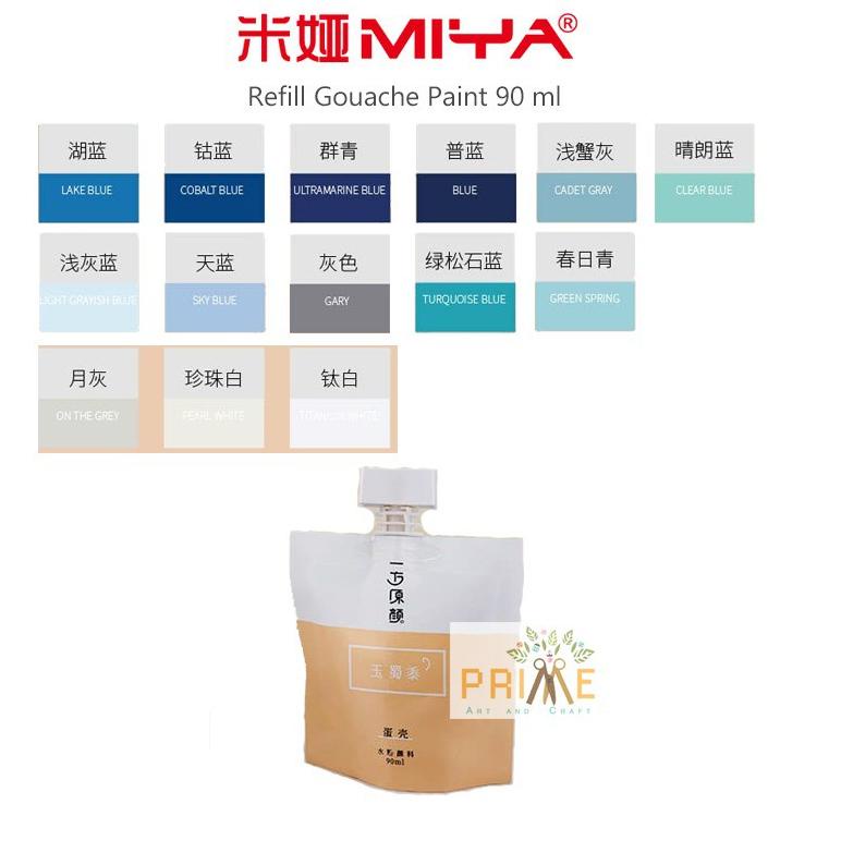 

[KODE PRODUK HHMUD3593] Miya gouache original paint refill 90ml (blue,grey,white series)