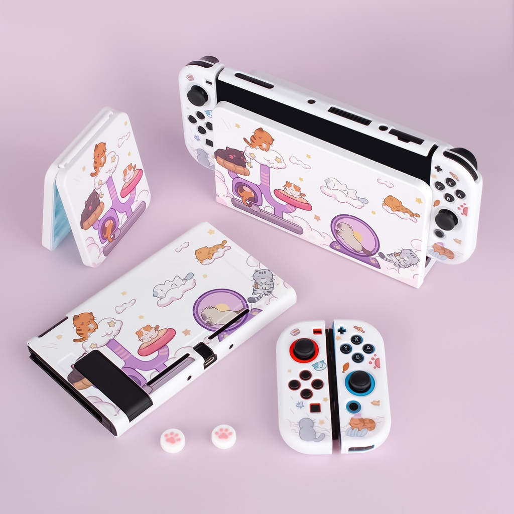 Hard Case Pelindung Penyimpanan Nintendo Switch V1 V2 Motif Kucing Lucu