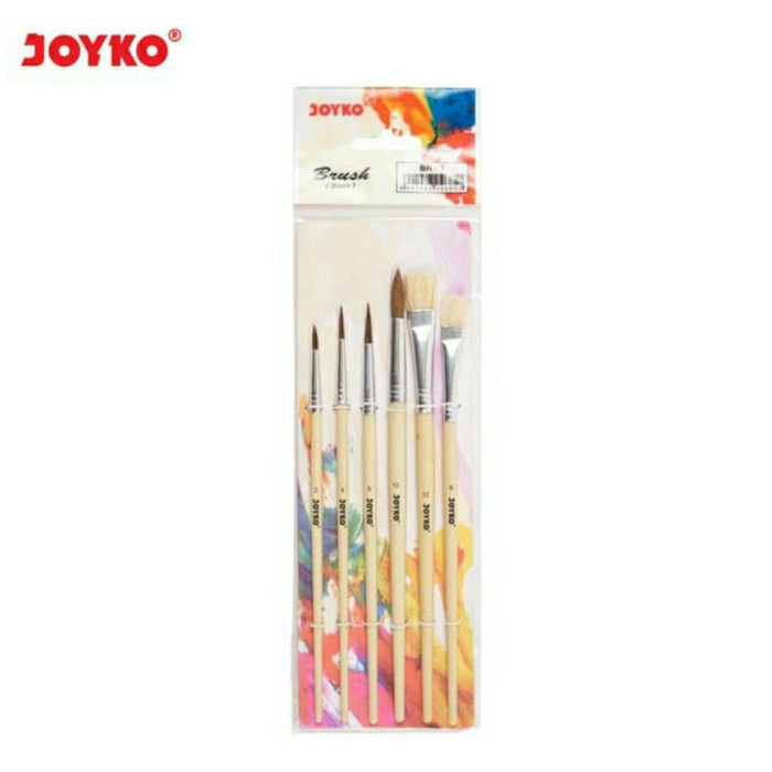 

Berkualitas Brush / Kuas Cat Air / Lukis / Acrylic Joyko Br-1 1 Set Bagus