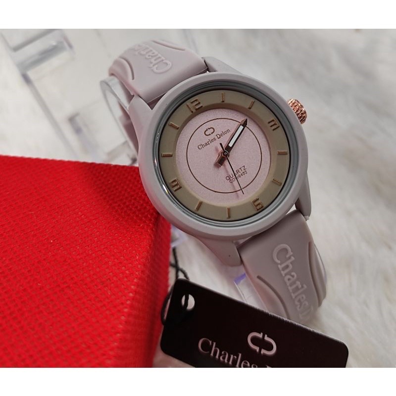 jam tangan wanita charles delon original anti air + BOX