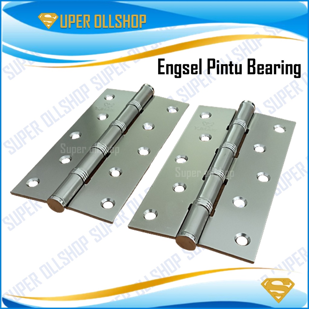 Engsel Pintu Tebal 5 Inch Jendela Pintu Rumah Kayu Besi / Engsel Pintu Rumah Bearing 5 Inch Silver Kuning Gold Murah Tebal