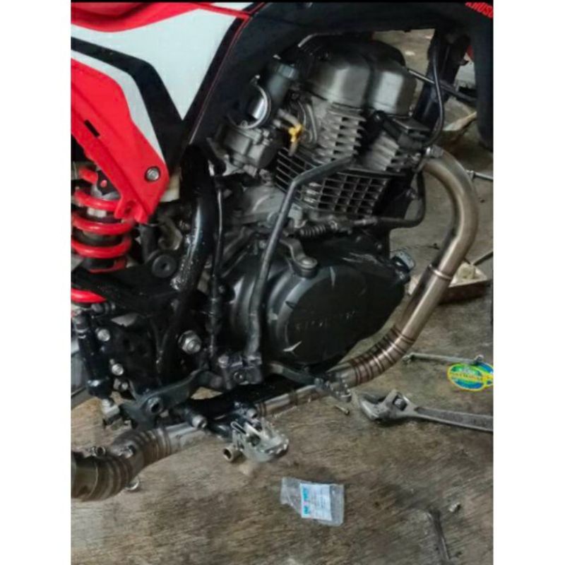 leher knalpot helikopter herex supermoto dragrace balap spek 180cc 200cc 250cc fullstainless 304