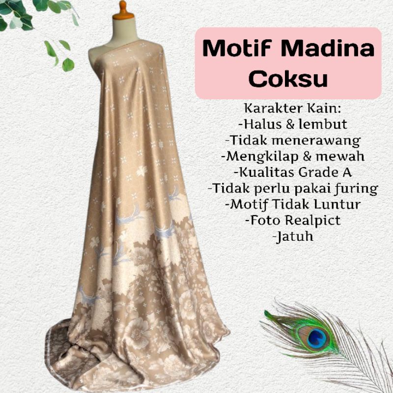 Kain Dr Silk Mengkilap Motif Madina harga setengah meter