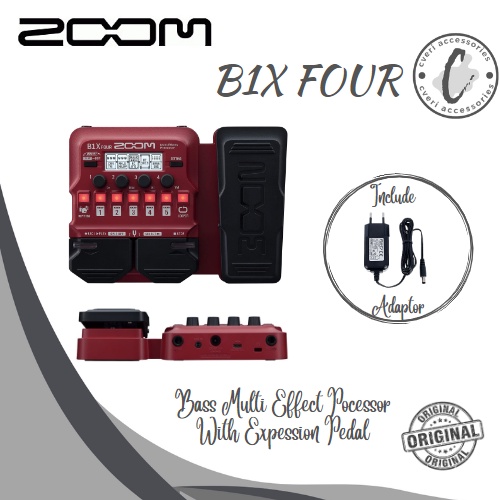 Zoom B1X Four Bass Multi Effect with Expression Pedal Original Multi Efek Bass