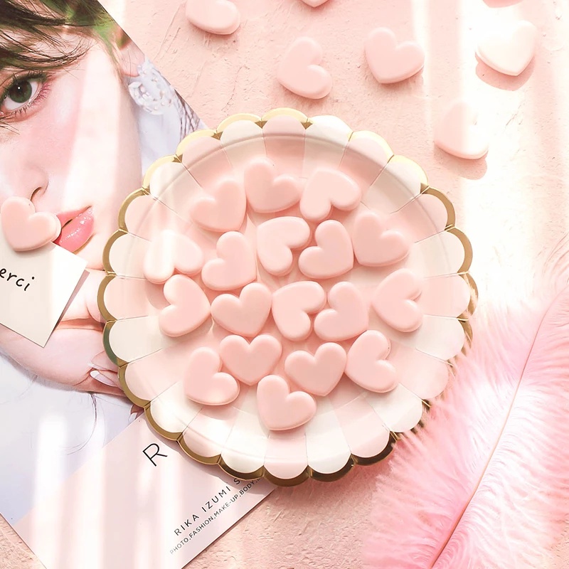 Klip Penjepit Foto Bentuk Hati Bahan Plastik Warna Pink