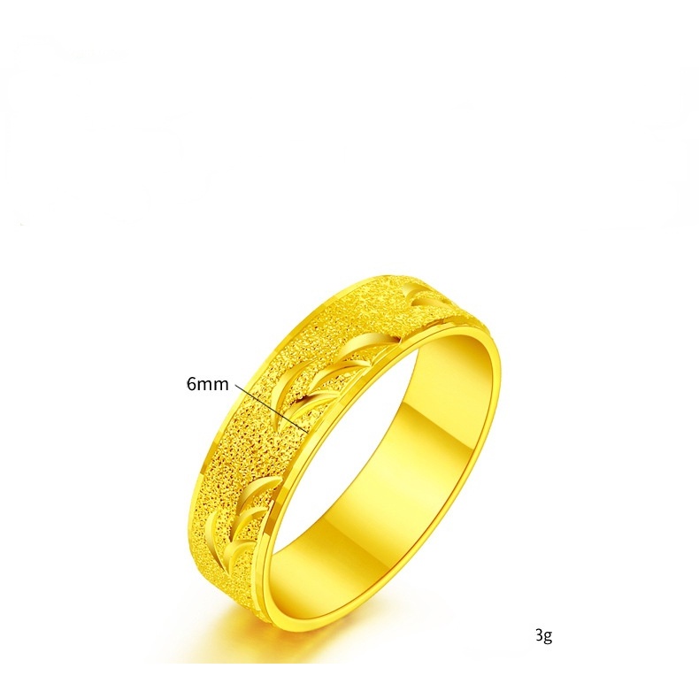 Goldkingdom Perhiasan Fashion 24K Bangkok Aksesoris Ready Stock Karakter Individu Sangat Sederhana Cincin Gilt Man Bersinar Terang