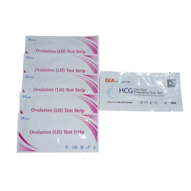 5pcs Ovulation LH Test Strip 1pcs Tes Hamil Strip