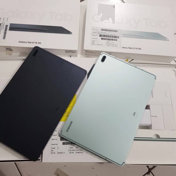 [Tablet/Tab/Pad] Samsung Tab S7 Fe 5G 128Gb Fullset Original Second Mulus Tablet / Ipad / Tab / Pad