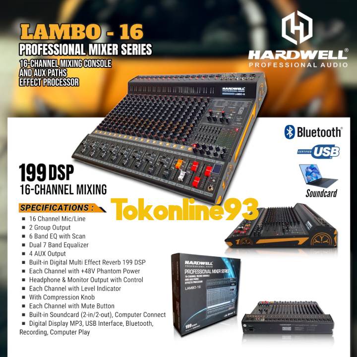 Mixer Hardwell Lambo 16 Lambo-16 Lambo16 Mixer 16 Channel hardwell Original
