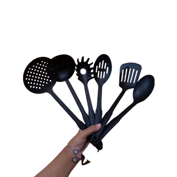 Spatula nylon set 6in1 sutil hitam/KITCHEN TOOLS