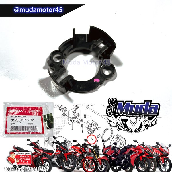 DUDUKAN BROSTEL ARANG STARTER NEW OLD CB150R CBR150R 31206-KPP-T01 K56 K45 K15 BRUSH HOLDER KARISMA