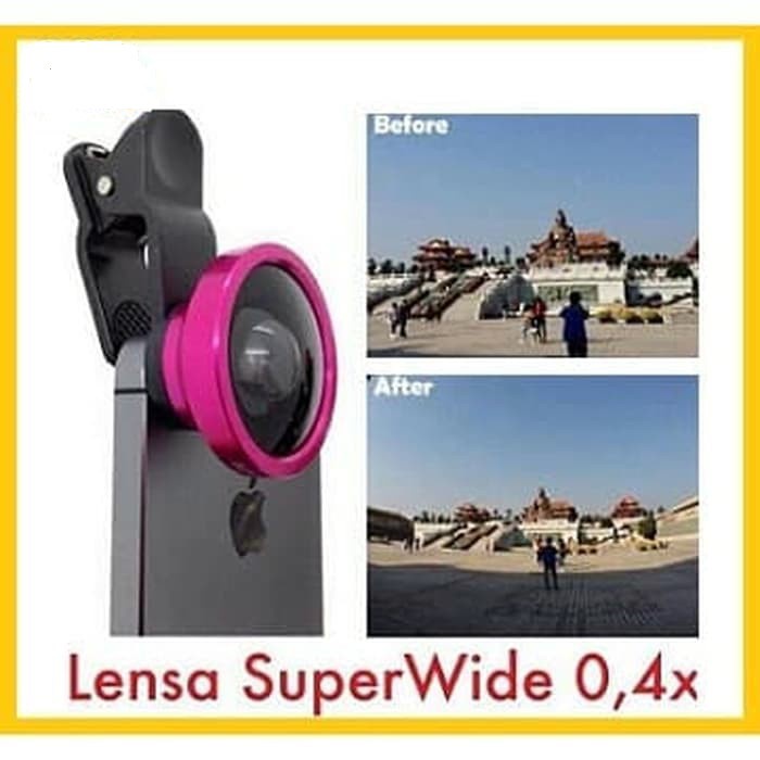 Lensa SUPERWIDE 0.4x U004 Gagang Panjang Hasil Jernih Efek GoPro NEW !!!