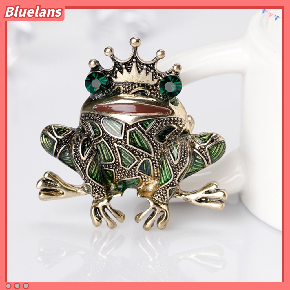 Bluelans Frog Style Brooch Pin Shiny Rhinestone Enamel Fashion Dress Hat Accessory Gift