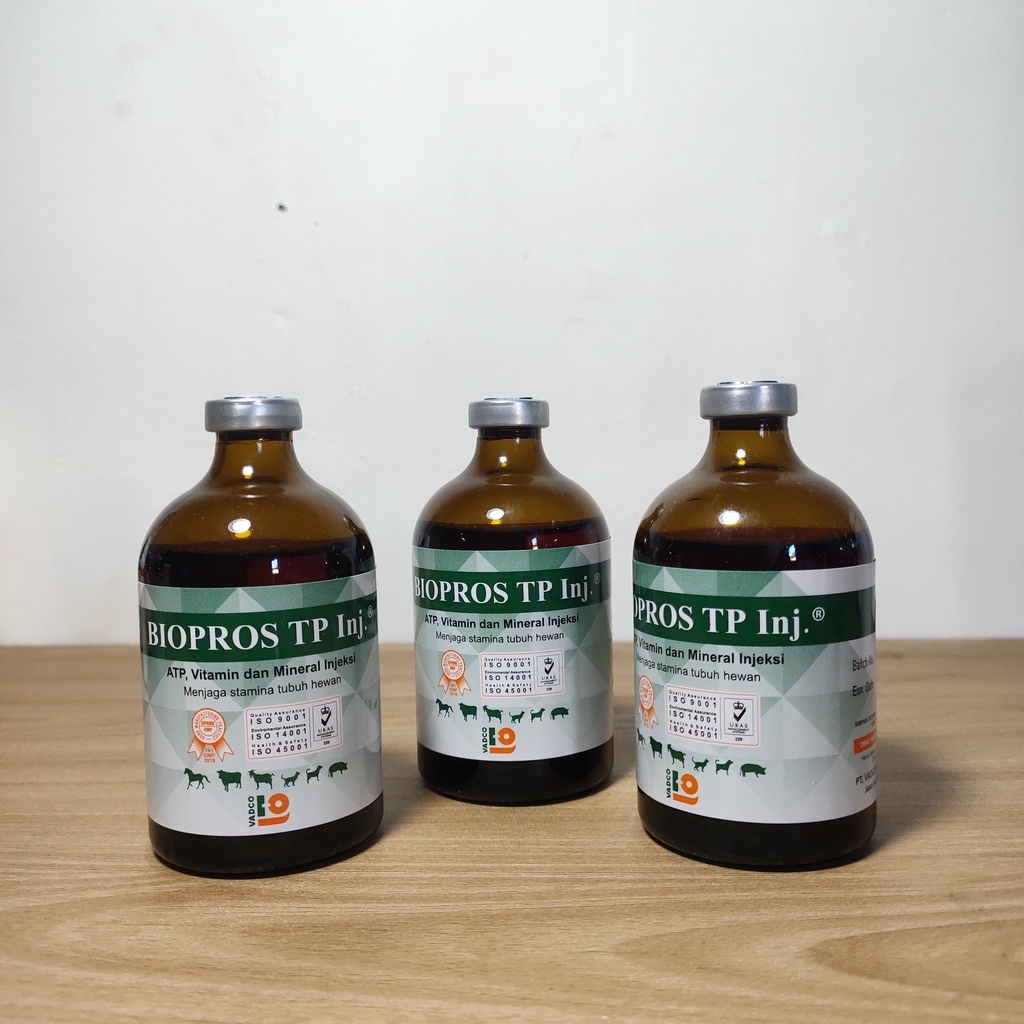 BIOPROS TP INJ 100ml By VADCO - MENJAGA STAMINA TUBUH HEWAN ( ATP LEBIH TINGGI )