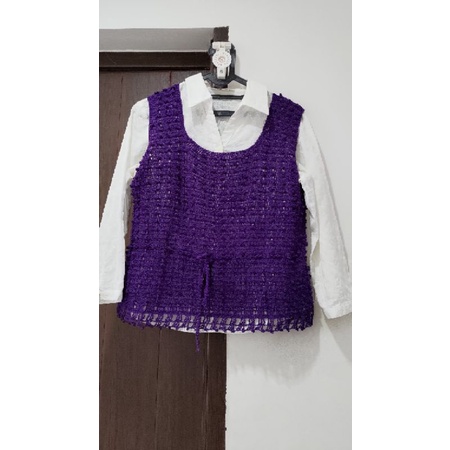 Vest rompi rajut wanita handmade ungu