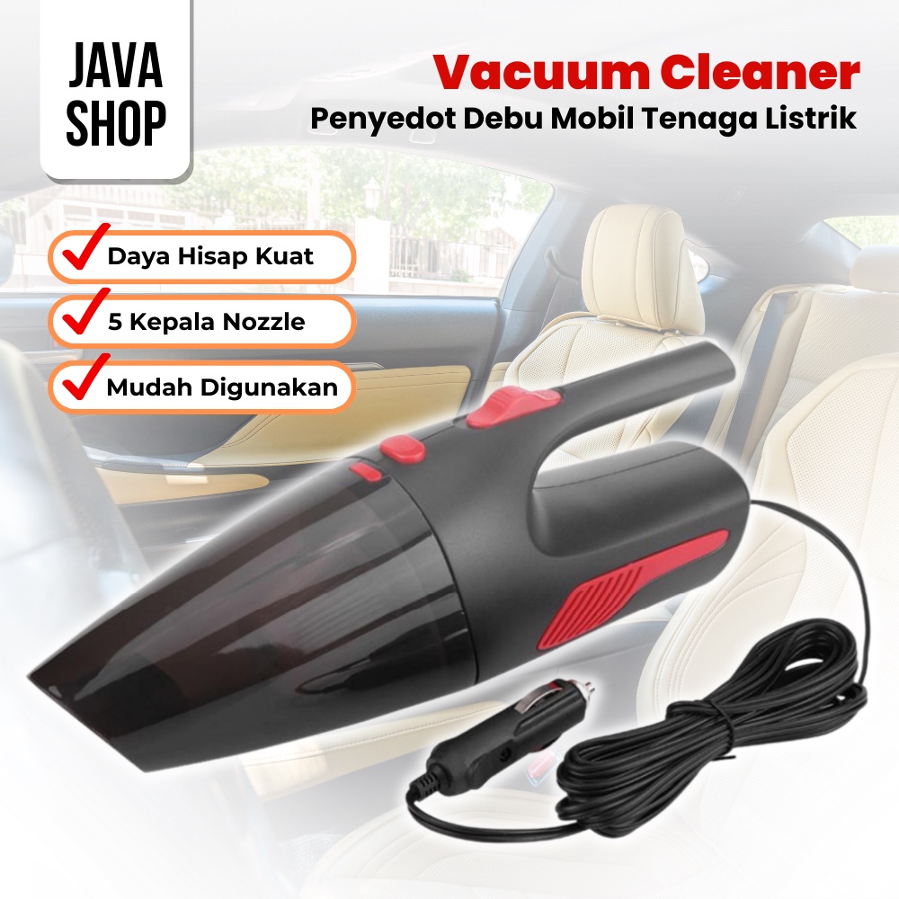 JAVASHOP Vacuum Cleaner Penyedot Debu Mobil Vacum Tenaga Listrik 12V 120W